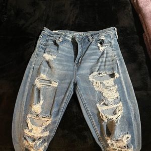 American Eagle blue high rise jeggings